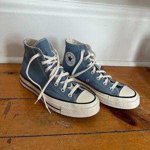 Brand new blue Converse high tops